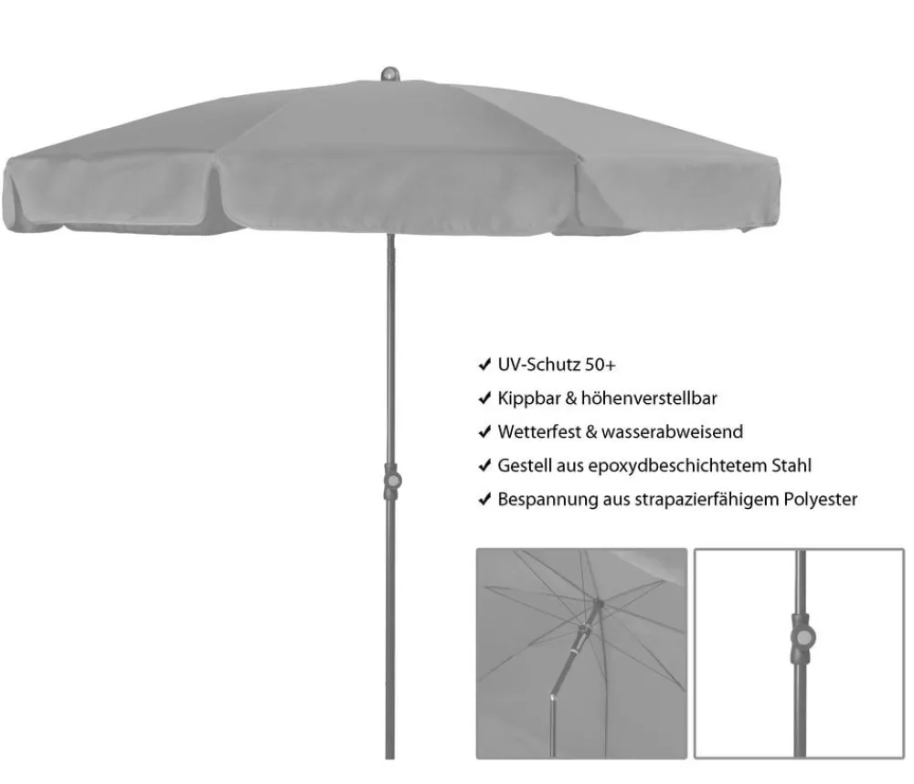 Doppler Sonnenschirm Sun Line Neo, ca. Ø200/H240 cm Terrakotta Best