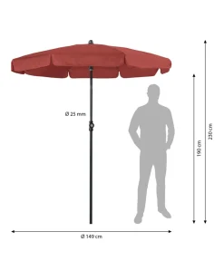 Doppler Sonnenschirm Sun Line Neo, ca. Ø149/H230 cm Terrakotta Outlet