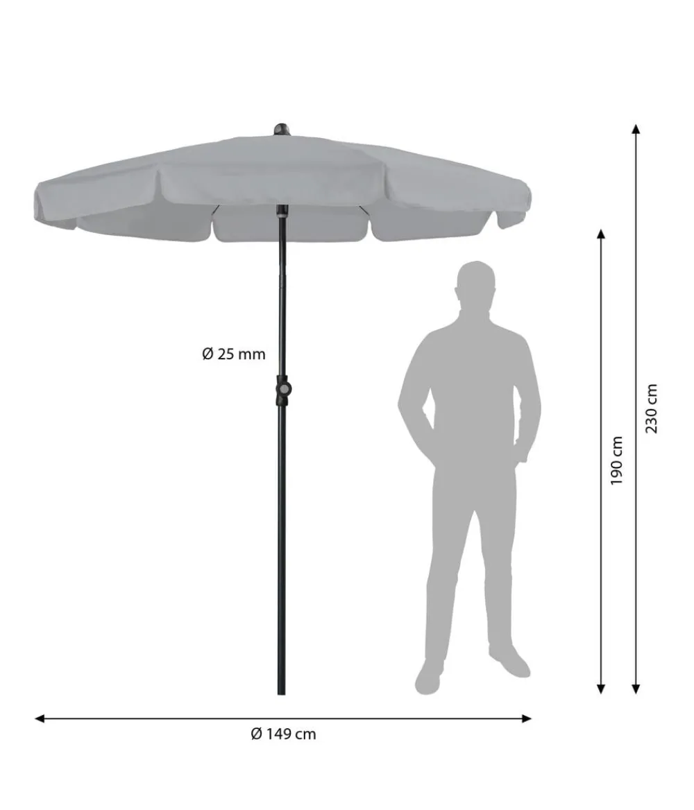 Doppler Sonnenschirm Sun Line Neo, ca. Ø149/H230 cm Hellgrau Outlet