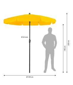 Doppler Sonnenschirme - Sonnenschirm Sun Line Neo, ca. Ø149/H230 cm Gelb