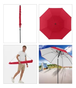Doppler Sonnenschirm Windprofi Neo, rund, ca. Ø200 cm Rot Discount