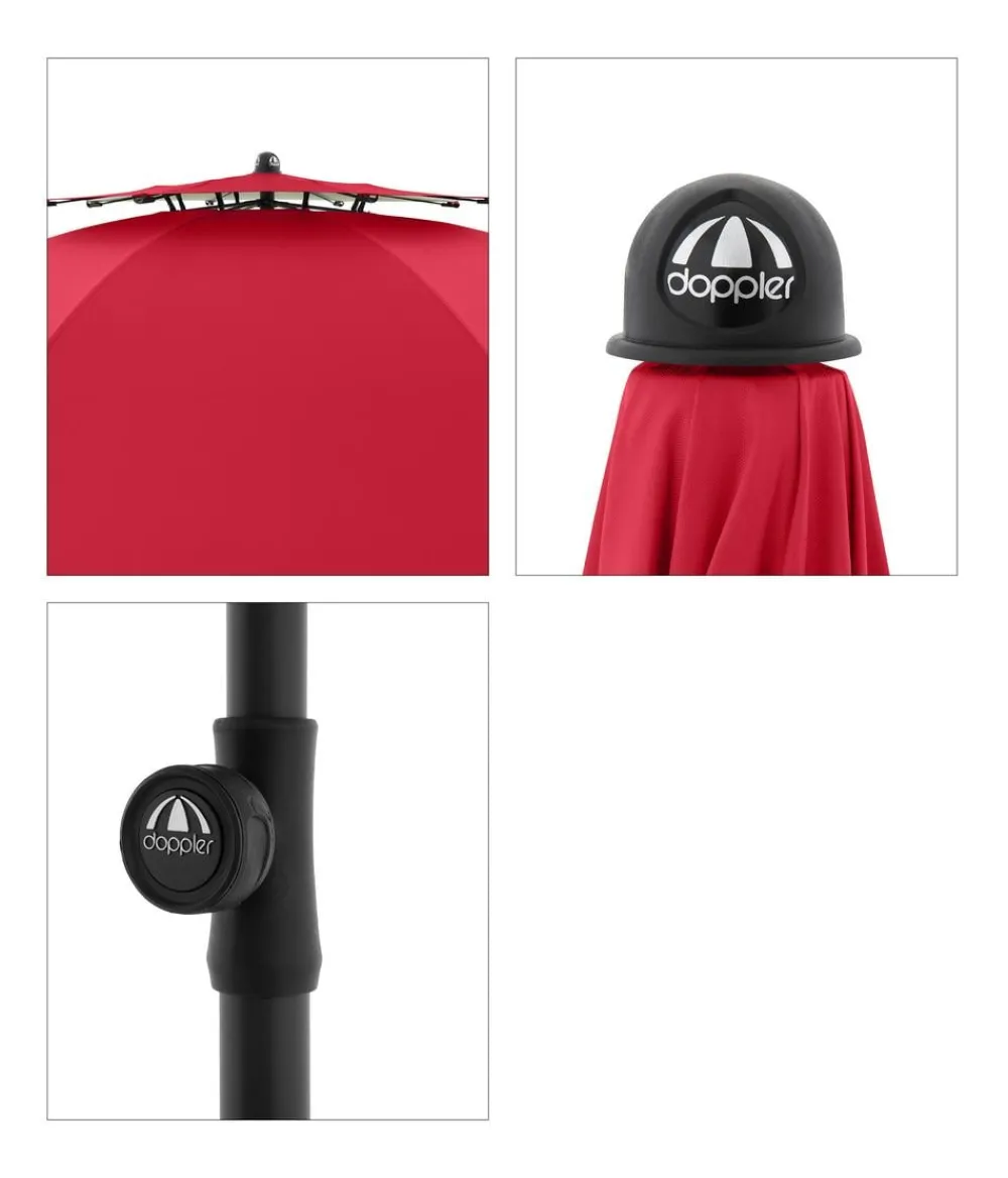 Doppler Sonnenschirm Windprofi Neo, rund, ca. Ø200 cm Rot Discount