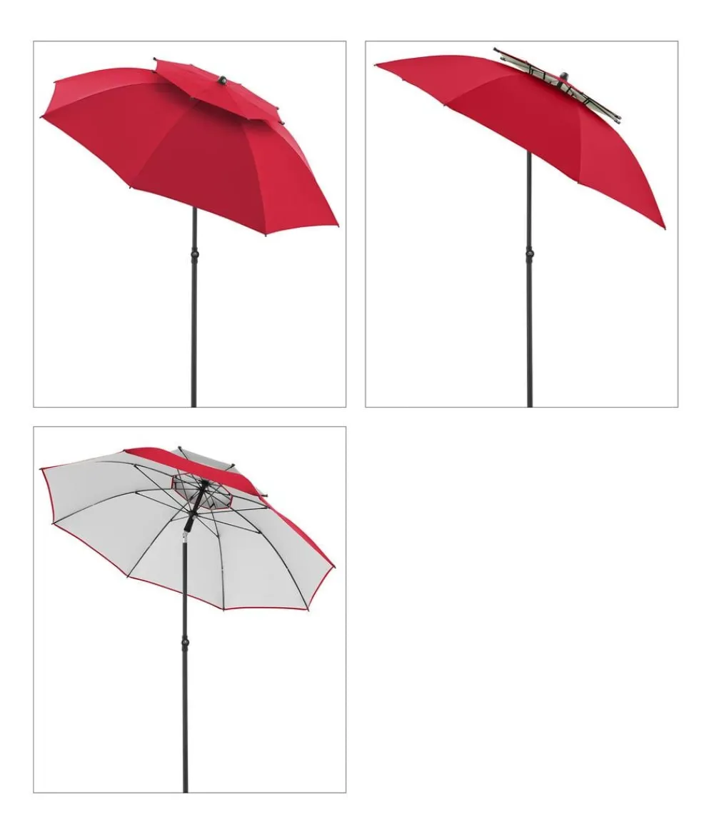 Doppler Sonnenschirm Windprofi Neo, rund, ca. Ø200 cm Rot Discount