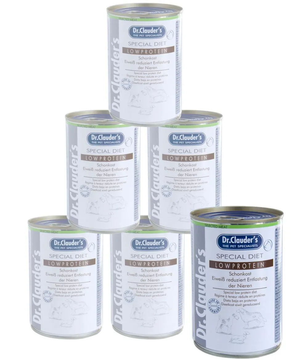 Dr. Clauder's® Nassfutter Hund|Diätfutter Hund > Nassfutter für Hunde Spezialdiät Low Protein Adult, 6 x 400 g