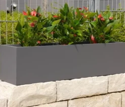 eastwest Pflanzkübel & Blumenkästen|Blumentöpfe & Übertöpfe - Fiberglas-Balkonkasten Linea inkl. Halterung Anthrazit