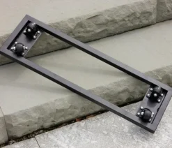 eastwest Fiberglas-Pflanzkübel mit Pflanzenroller, rechteckig Schwarz New