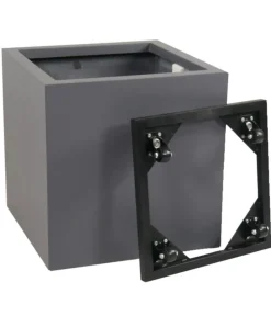 eastwest Fiberglas-Pflanzkübel mit Pflanzenroller, quadratisch, Anthrazit Online