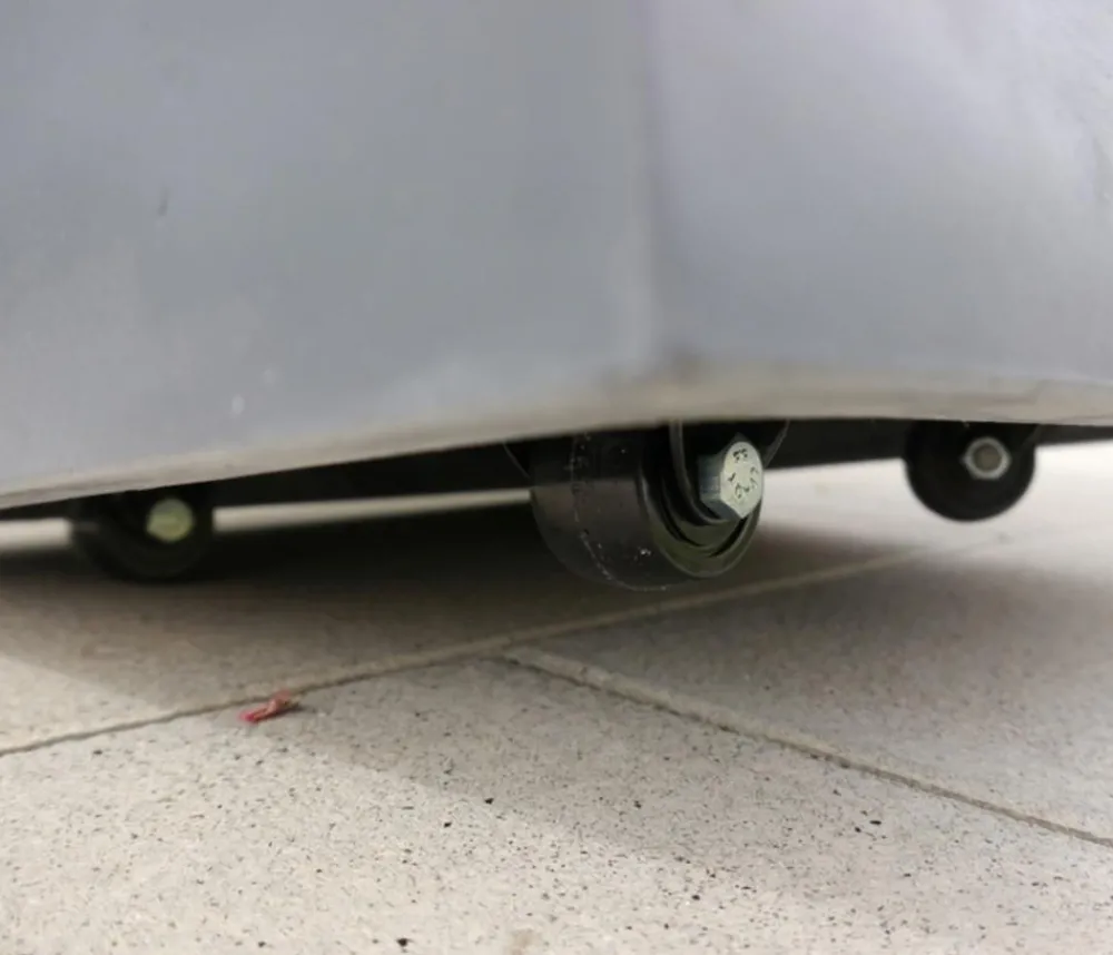 eastwest Pflanzkübel & Blumenkästen|Blumentöpfe & Übertöpfe - Fiberglas-Pflanzkübel mit Pflanzenroller, quadratisch, Anthrazit