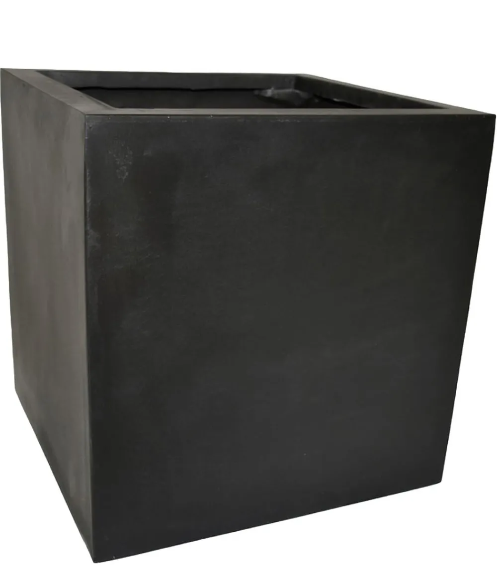 eastwest Pflanzkübel & Blumenkästen|Blumentöpfe & Übertöpfe - Fiberglas-Pflanzkübel, quadratisch Schwarz