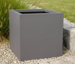 eastwest Fiberglas-Pflanzkübel Supremo, quadratisch Anthrazit New