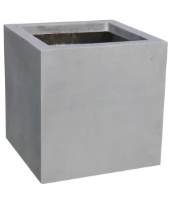 eastwest Fiberglas-Pflanzkübel Supremo, quadratisch Grau
