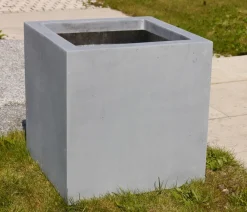 eastwest Fiberglas-Pflanzkübel Supremo, quadratisch Grau