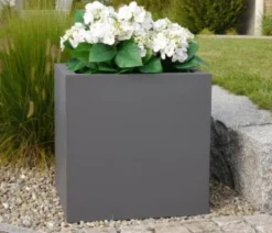 eastwest Pflanzkübel & Blumenkästen|Blumentöpfe & Übertöpfe - Fiberglas-Pflanzkübel Supremo, quadratisch Anthrazit