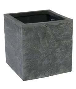 eastwest Pflanzkübel & Blumenkästen|Blumentöpfe & Übertöpfe - Fiberglas-Pflanzkübel Rocks, quadratisch, Grau