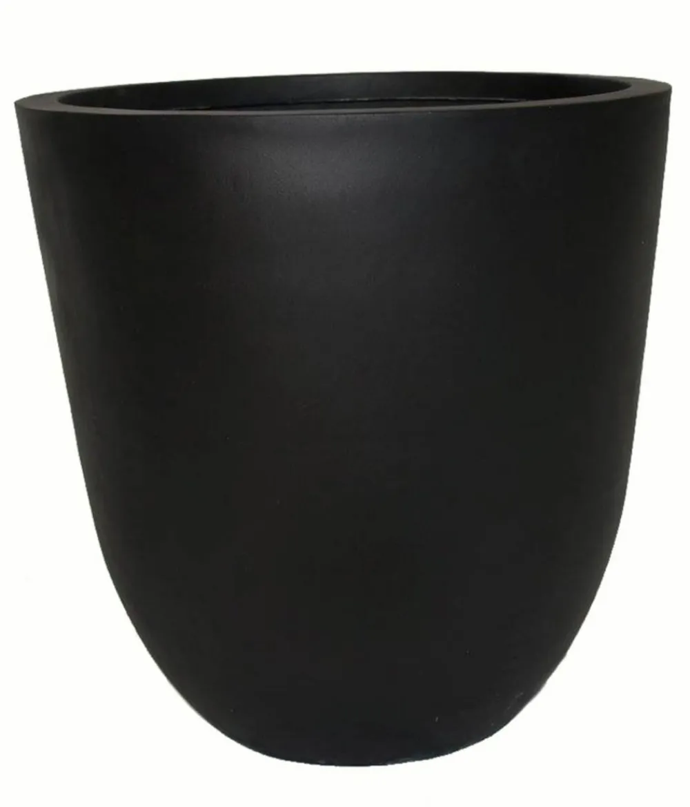 eastwest Pflanzkübel & Blumenkästen|Blumentöpfe & Übertöpfe - Fiberglas-Pflanztopf Nero, rund, Schwarz