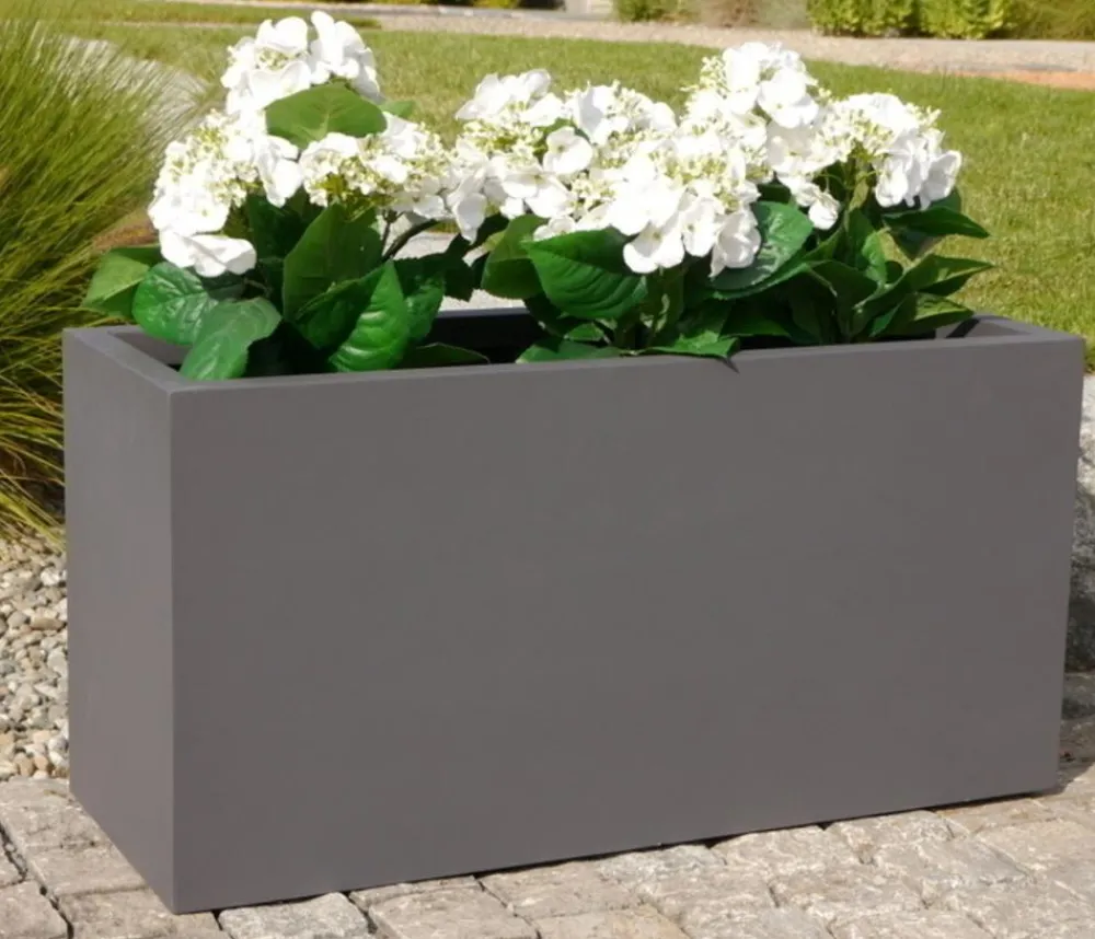 eastwest Pflanzkübel & Blumenkästen|Blumentöpfe & Übertöpfe - Fiberglas-Pflanztrog Supremo, rechteckig Anthrazit
