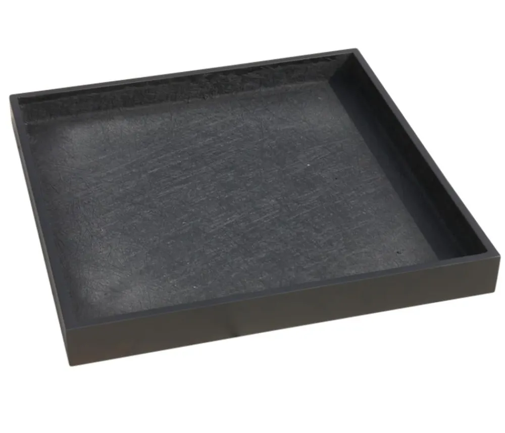 eastwest Fiberglas-Untersetzer Bassin, quadratisch Schwarz
