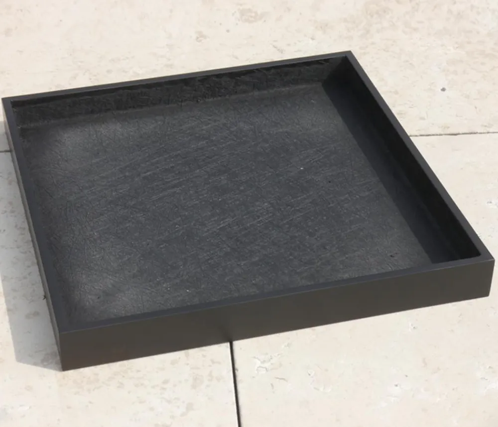 eastwest Fiberglas-Untersetzer Bassin, quadratisch Schwarz