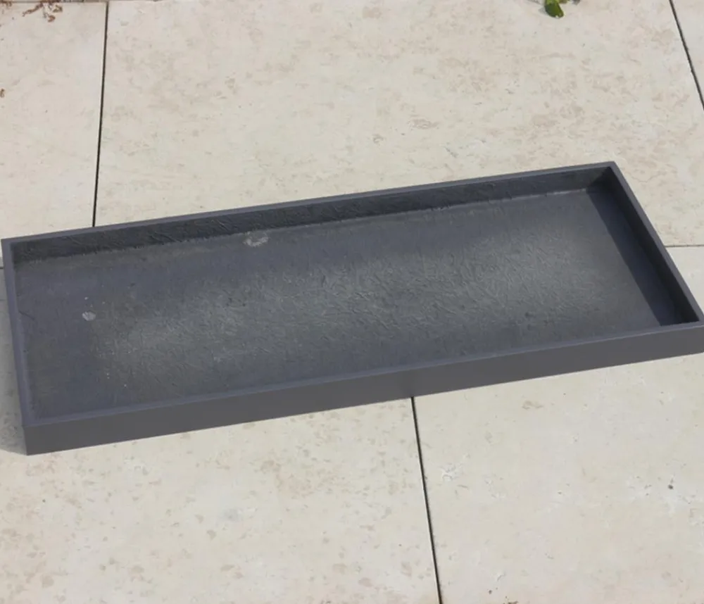 eastwest Blumentopf Untersetzer|Mehr Blumentopfzubehör - Fiberglas-Untersetzer Bassin, rechteckig Anthrazit
