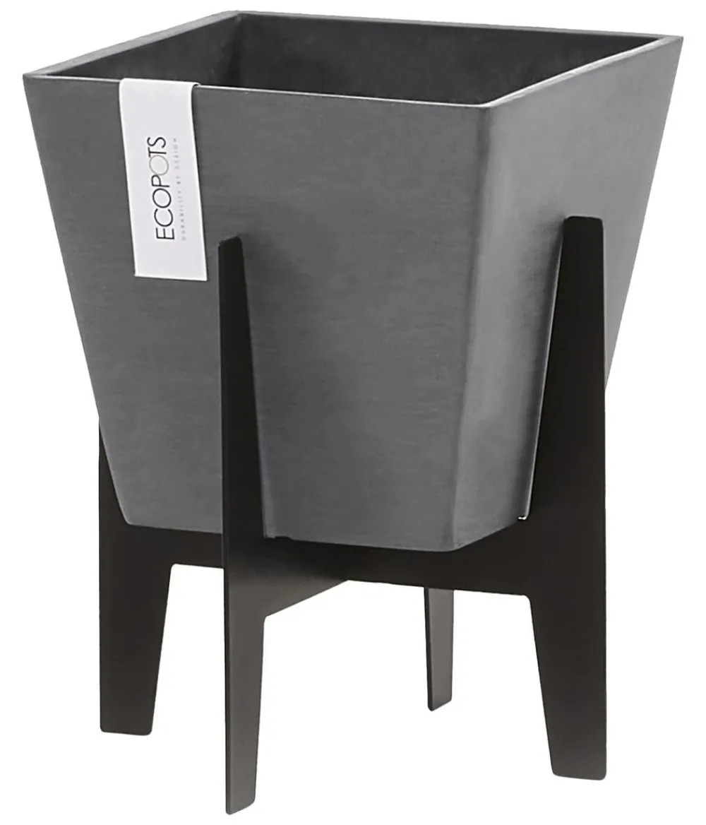 Ecopots Mehr Blumentopfzubehör - Edelstahl-Standfuß, Schwarz
