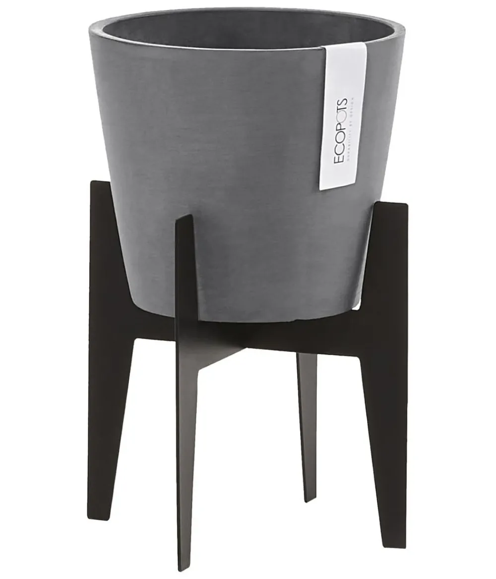 Ecopots Mehr Blumentopfzubehör - Edelstahl-Standfuß, Schwarz