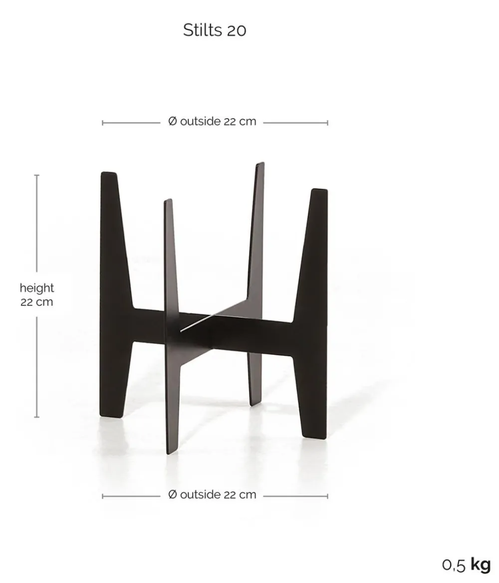 Ecopots Mehr Blumentopfzubehör - Edelstahl-Standfuß, Schwarz