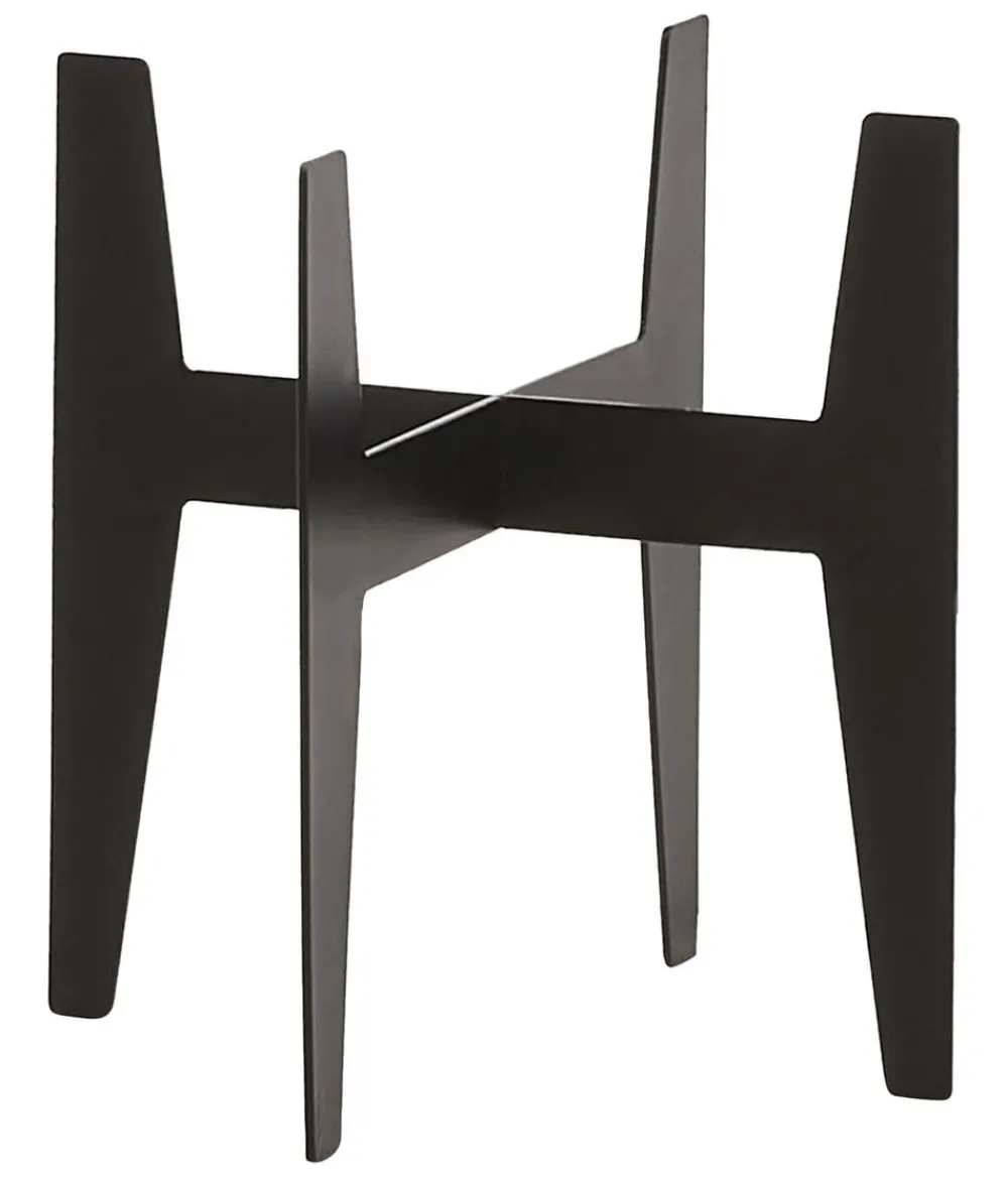 Ecopots Mehr Blumentopfzubehör - Edelstahl-Standfuß, Schwarz