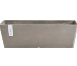 Ecopots Pflanzkübel & Blumenkästen - Kunststoff-Kasten Bruges mit Wassersystem, rechteckig Taupe