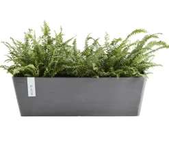 Ecopots Pflanzkübel & Blumenkästen - Kunststoff-Kasten Bruges mit Wassersystem, rechteckig Grau