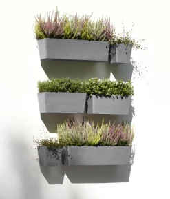 Ecopots Pflanzkübel & Blumenkästen > Kunststoff-Kasten Manhattan Wall mit Wassersystem, rechteckig