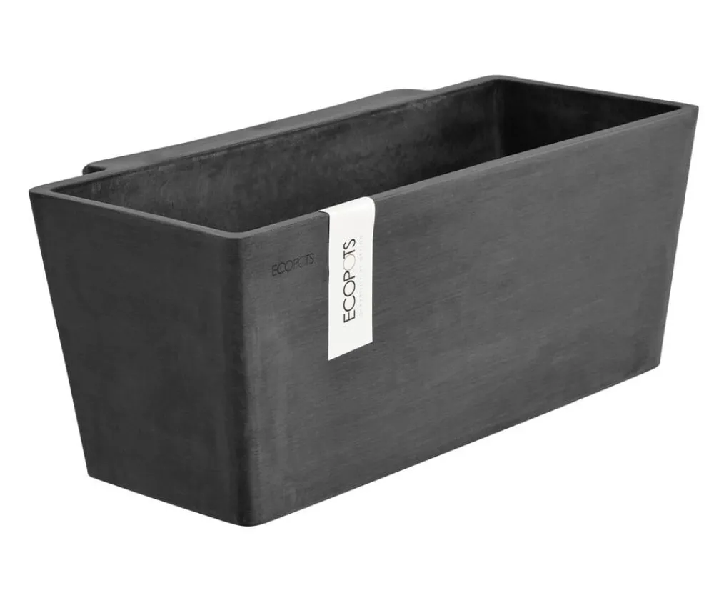 Ecopots Kunststoff-Kasten Manhattan Wall mit Wassersystem, rechteckig Dunkelgrau Sale