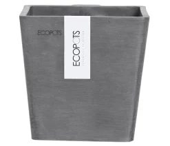 Ecopots Pflanzkübel & Blumenkästen - Kunststoff-Kasten Manhattan Wall mit Wassersystem, rechteckig Grau