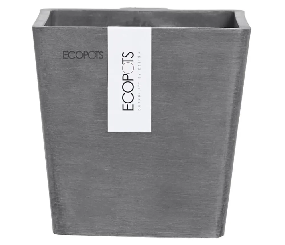 Ecopots Pflanzkübel & Blumenkästen - Kunststoff-Kasten Manhattan Wall mit Wassersystem, rechteckig Grau