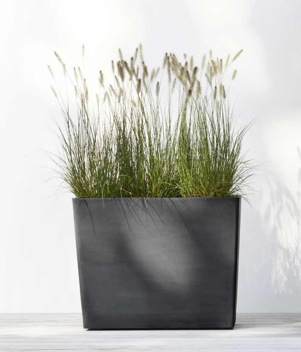 Ecopots Pflanzkübel & Blumenkästen - Kunststoff-Kasten Paris mit Rollen, rechteckig Dunkelgrau