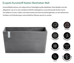 Ecopots Kunststoff-Kasten Paris, rechteckig Grau Best