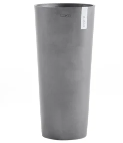 Ecopots Blumentöpfe & Übertöpfe - Kunststoff-Topf Amsterdam hoch, rund Grau