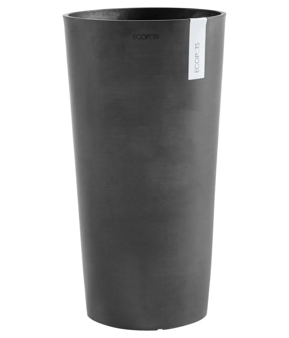 Ecopots Kunststoff-Topf Amsterdam hoch, rund Dunkelgrau Discount