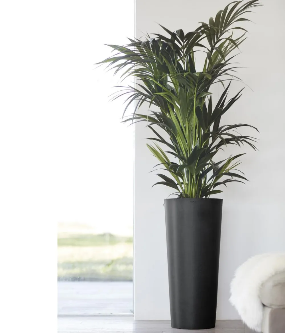 Ecopots Kunststoff-Topf Amsterdam hoch, rund Dunkelgrau Discount