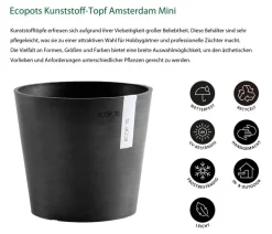 Ecopots Blumentöpfe & Übertöpfe > Kunststoff-Topf Amsterdam Mini, rund, ca. Ø17/H14,7 cm