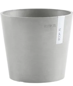 Ecopots Kunststoff-Topf Amsterdam Mini, rund, ca. Ø17/H14,7 cm Hellgrau New