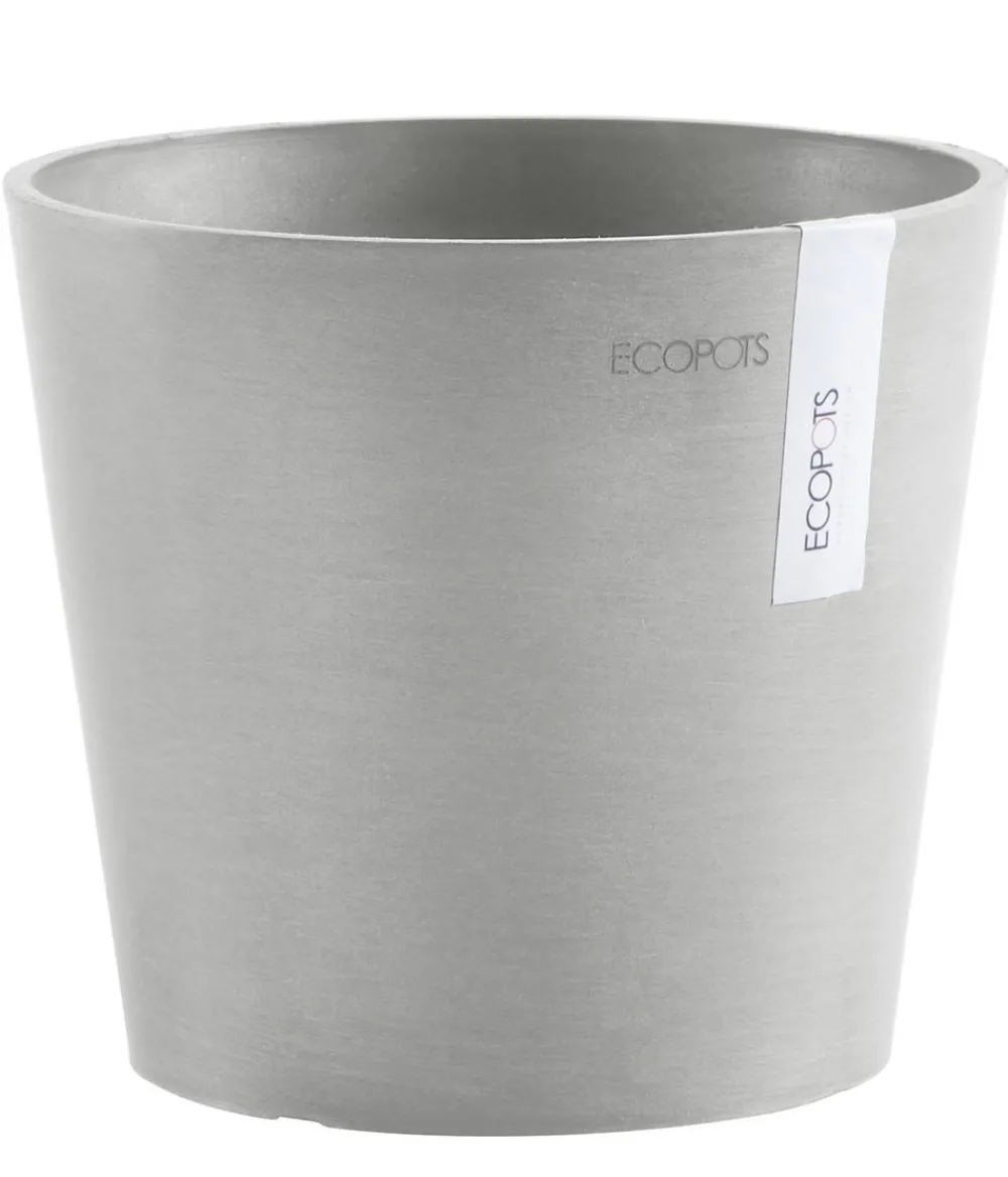 Ecopots Kunststoff-Topf Amsterdam Mini, rund, ca. Ø17/H14,7 cm Hellgrau New