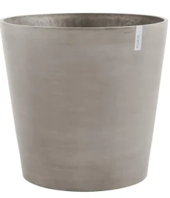 Ecopots Kunststoff-Topf Amsterdam mit Rollen, rund Taupe Clearance