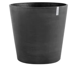 Ecopots Blumentöpfe & Übertöpfe - Kunststoff-Topf Amsterdam mit Rollen, rund Dunkelgrau