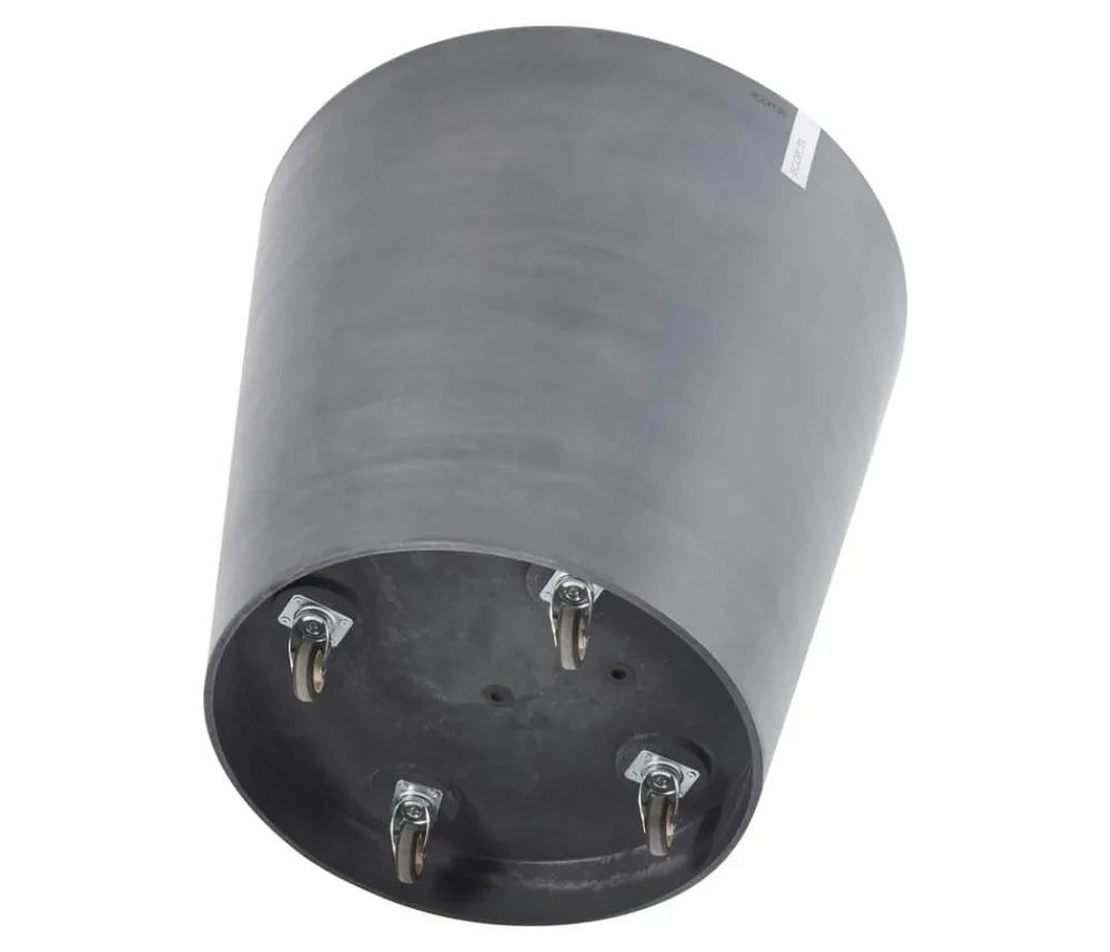 Ecopots Blumentöpfe & Übertöpfe - Kunststoff-Topf Amsterdam mit Rollen, rund Grau