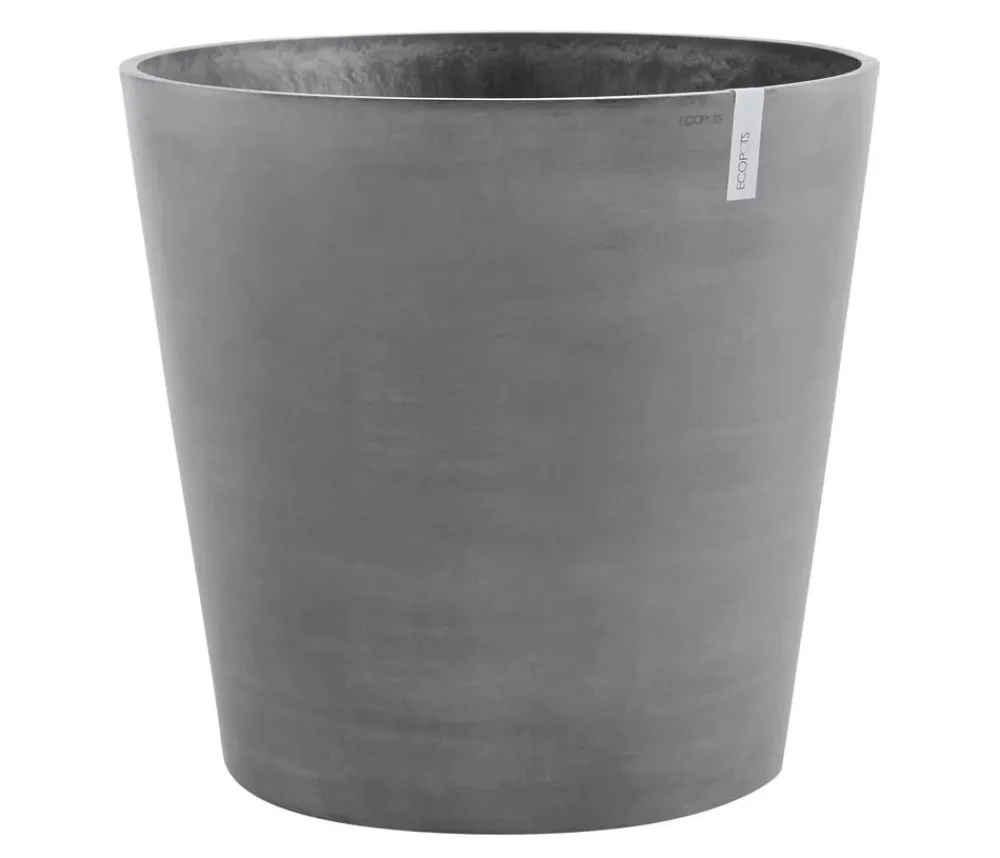Ecopots Blumentöpfe & Übertöpfe - Kunststoff-Topf Amsterdam mit Rollen, rund Grau