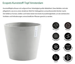 Ecopots Blumentöpfe & Übertöpfe > Kunststoff-Topf Amsterdam mit Wassersystem, rund