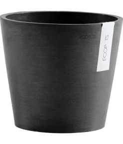 Ecopots Kunststoff-Topf Amsterdam mit Wassersystem, rund Dunkelgrau Outlet