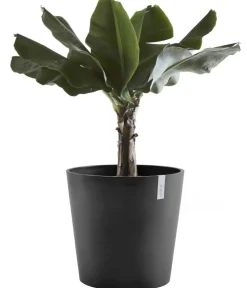Ecopots Kunststoff-Topf Amsterdam, rund Dunkelgrau Best