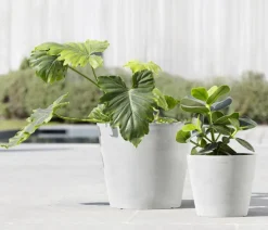 Ecopots Kunststoff-Topf Amsterdam, rund Weiß