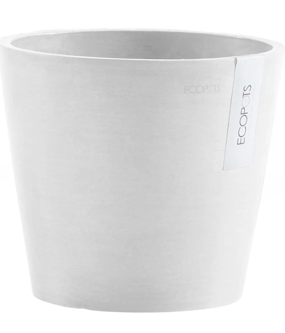 Ecopots Kunststoff-Topf Amsterdam, rund Weiß